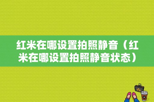 红米在哪设置拍照静音（红米在哪设置拍照静音状态）