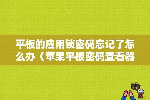 平板的应用锁密码忘记了怎么办（苹果平板密码查看器）