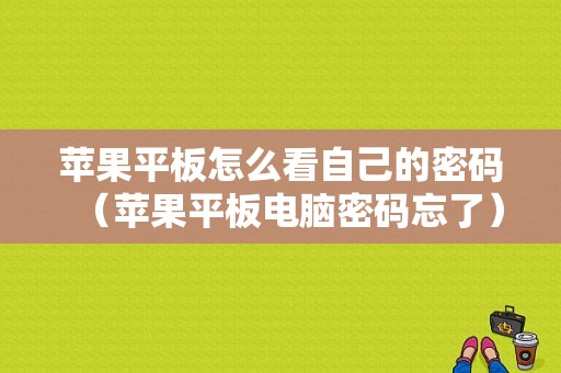 苹果平板怎么看自己的密码（苹果平板电脑密码忘了）